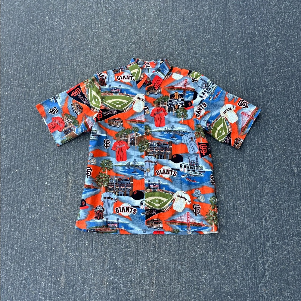 Y2K San Francisco Giants Baseball All Over Print Button Up Shirt Hawaiian Shirt